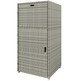 Outdoor Towel Rack For Pool W Drawer & Cabinet, Gray