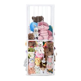 1Pc Stuffed Animal Storage PVC Plush Organizer Shelf Plush Stuffed Animal Holder Standing Kids Toy Storage Cage With Elastic Band For Nursery Play Roo