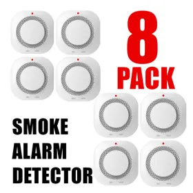 (8 Pack)Smoke Alarm Fire Protection Home Security System Smoke Alarm (Logistics Only For USPS.TK/TMEU Only For Self-pickup)