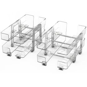 2Pack Adjustable Soda Can Organizers 2Tier Can Holders Beverage Dispensers For Fridge Pantry Cabinet 7Degree Slope Auto Rolling