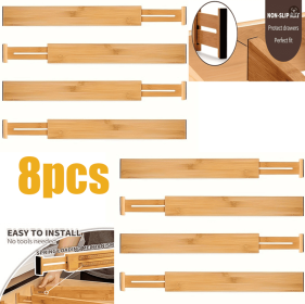 8pcs Bamboo Drawer Dividers