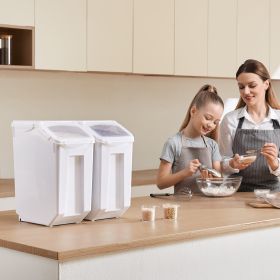 4.5Gal/20Lx2 Large Ingredient Storage Container Airtight Kitchen Flour Bin