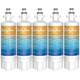 5 Pack Redypure Refrigerator Water Filter Replacement For LG LT700P, ADQ36006101,  ADQ36006102, LG 469690, LFX31935ST, RWF1200A, Kenmore 469690, 79572