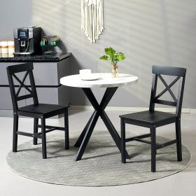 Farmhouse Dining Chairs Set of 2 with Cross Back