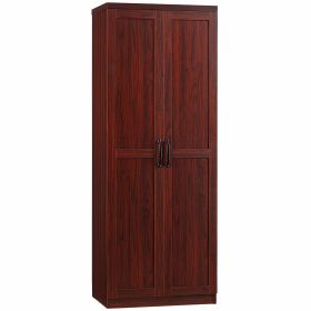 63" 2-Door Kitchen Pantry, Freestanding Storage Cabinet with 5-tier Shelving and 2 Adjustable Shelves for Dining Room, Espresso