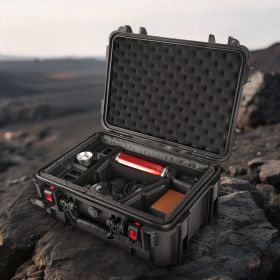 19.2x14.5x8.1 Inch Professional Equipment Case - Adjustable Nylon Dividers For Camera, Drone & Electronics, Waterproof Hard Case With Lid Storage Box