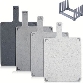 4-in-1 Heavy-Duty Kitchen Cutting Board Set With Removable Stand - BPA-Free Plastic, Multi-Function Cutting Boards,Large Board With 4 Surfaces For Mea