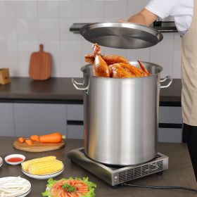 Stainless Steel Stockpot, 42 Quart Large Cooking Pots, Multipurpose Cookware Sauce Pot With Lid & Handle, Heavy Duty Commercial Grade Stock Pot, Sandi