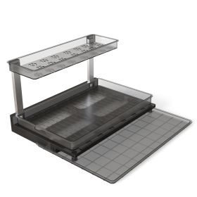 1Pc 2Tier Pull Out Under Sink Organizer Cabinet Organizer With Sliding Drawer Tray L Shaped Slide Out Storage Shelves For Bathroom Kitchen Cabinet