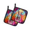 NEW Hippie Animal Goat Pair of Pot Holders Kitchen Heat Resistant Pot Holders Sets Oven Hot Pads for Cooking Baking BBQ, 7 1/2 x 7 1/2