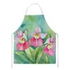 Minnesota Pink and White Lady s Slippers in Watercolor Apron Cooking Kitchen Server Baking Crafts Gardening for Adult Women Men, Unisex, Large