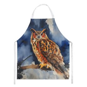 Eurasian Eagle Owl Apron Cooking Kitchen Server Baking Crafts Gardening for Adult Women Men, Unisex, Large, Multicolor