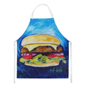 I Want Mine Dressed Hamburger Apron Cooking Kitchen Server Baking Crafts Gardening for Adult Women Men, Unisex, Large, Multicolor