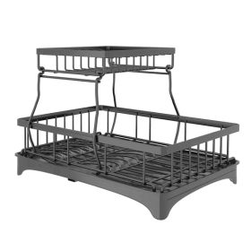 Dish Drying Rack With Drainboard Detachable 2-Tier Dish Rack Drainer
