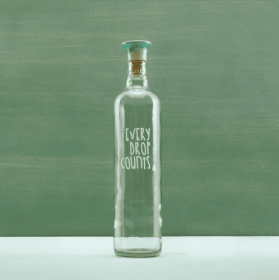 Drop Glass Water Bottle With Ceramic Stopper