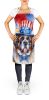 Saint Bernard Patriotic American Apron Cooking Kitchen Server Baking Crafts Gardening for Adult Women Men, Unisex, Large, Multicolor