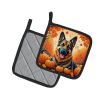 German Shepherd Fall Pair of Pot Holders Kitchen Heat Resistant Pot Holders Sets Oven Hot Pads for Cooking Baking BBQ, 7 1/2 x 7 1/2