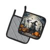 Witch Spooky Halloween Pair of Pot Holders Kitchen Heat Resistant Pot Holders Sets Oven Hot Pads for Cooking Baking BBQ, 7 1/2 x 7 1/2