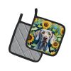 Weimaraner in Sunflowers Pair of Pot Holders Kitchen Heat Resistant Pot Holders Sets Oven Hot Pads for Cooking Baking BBQ, 7 1/2 x 7 1/2