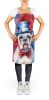 White Boxer Patriotic American Apron Cooking Kitchen Server Baking Crafts Gardening for Adult Women Men, Unisex, Large, Multicolor