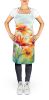 Gerbera Daisies in Watercolor Apron Cooking Kitchen Server Baking Crafts Gardening for Adult Women Men, Unisex, Large, Multicolor