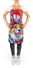 Corgi Patriotic American Apron Cooking Kitchen Server Baking Crafts Gardening for Adult Women Men, Unisex, Large, Multicolor