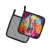 NEW Hippie Animal Goat Pair of Pot Holders Kitchen Heat Resistant Pot Holders Sets Oven Hot Pads for Cooking Baking BBQ, 7 1/2 x 7 1/2