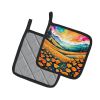 NEW Colorful California poppies Pair of Pot Holders Kitchen Heat Resistant Pot Holders Sets Oven Hot Pads for Cooking Baking BBQ, 7 1/2 x 7 1/2