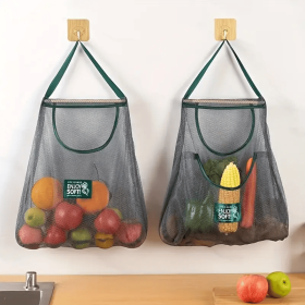 Multi-Functional Kitchen Storage Mesh Bags - Wall-Mounted Organizers For Storing Fruits, Vegetables, Ginger, And Garlic, Hollow Mesh Bags ,Essential H