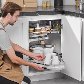 2 Tier Swing Left Blind Corner Cabinet Pull Out Soft Close Kitchen Organizer