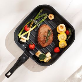 17 Piece Pots And Pans Set Granite Nonstick Kitchen Cookware Induction Black