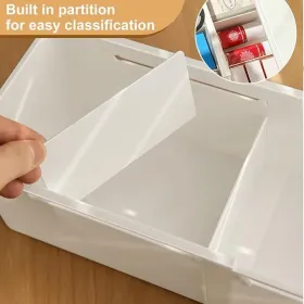 Expandable Storage Drawer Organizers, Multifunctional Drawer Fit Storage Bin Adjustable Kitchen Storage Organizer Storage Bin For Cosmetics Bathroom W (Option: PolyvinylChloride)