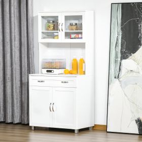 Freestanding Kitchen Buffet with Hutch Storage Organizer with 2 Door Cabinets (Option: White-1010x495x215 mm)