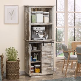 Freestanding Rustic Kitchen Buffet with Hutch (Option: Vintage wood grain-905x410x235 mm)