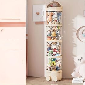Stackable Plush Toy Storage Box With Drawer Transparent PET Material Zipper And Lid Closure (Option: Apple beige 4layers)