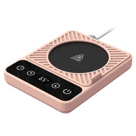 3 Colors Options -- 1Pc Desktop Electric Mug Warmer Auto Shut Off Timer Setting 6 Temperature Levels Cup Warmer For Milk Tea Cup Heating Plate (Option: Pink)