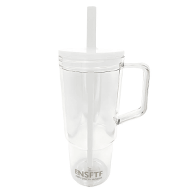 Made Of BPA-free, Double-walled, Leak-proof, Portable Cup Holder With Straw Handle, Suitable For Both Hot And Cold Drinks, Car Cup Holder, Office Gift (Option: White)