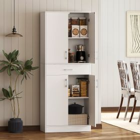 71" Kitchen Cabinet with Drawer and Adjustable Shelf (Option: White-1160x440x300 mm)