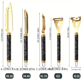 Professional Multifunctional Stainless Steel Peeler Set - Anti-rust Kitchen Tool For Fruits, Vegetables, Fish Scales And Corn With Ergonomic Non-slip (Option: 5pcset)