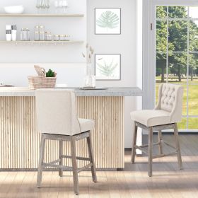 Bar Height Bar Stools Set of 2 (Option: Beige-785x625x500 mm)