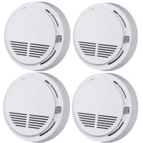 Smoke Alarm Detector Fire Gas Alarm Detector With Battery Photoelectric Sensor Alert Warning (Option: 4Pcs)