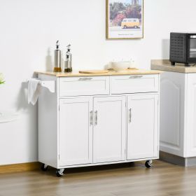 Mobile Kitchen Island with Storage (Option: White-1245x530x190 mm)
