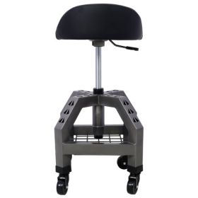 Pneumatic 360 Degree Swivel Stool, Mechanics Rolling Creeper Seat, Heavy Duty Rolling Mechanics Stool, Shop Stool With Casters Red (Option: Gray)