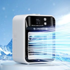 Air Conditioner Air Cooler Fan Water Cooling Fan Air Conditioning For Room Office Portable Air Conditioner Cars (Option: Ivory White-Digital display L8)
