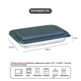 Storage Glass Dumplings Box Borosilicate Glass Plate With Lid (Option: 3style)
