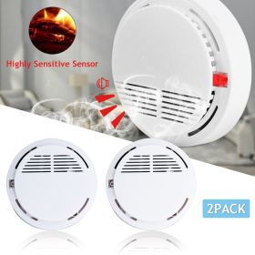Smoke Alarm Detector Fire Gas Alarm Detector With Battery Photoelectric Sensor Alert Warning (Option: 2PCS)