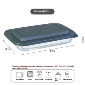 Storage Glass Dumplings Box Borosilicate Glass Plate With Lid (Option: 4style)
