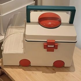 Large-capacity Ambulance-shaped Pill Storage Box With Lid, A Must-have For Home Decoration And Organization (Option: Green)