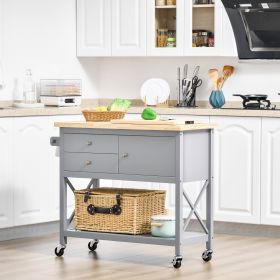 Rolling Kitchen Island Cart (Option: Grey-1140x540x165 mm)