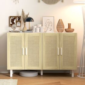 Boho Kitchen Cabinet (Option: White-1340x455x150 mm)